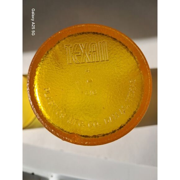 Vintage Texan Amber Plastic Glasses Cup - 12 oz model 312 - Picture 2 of 2